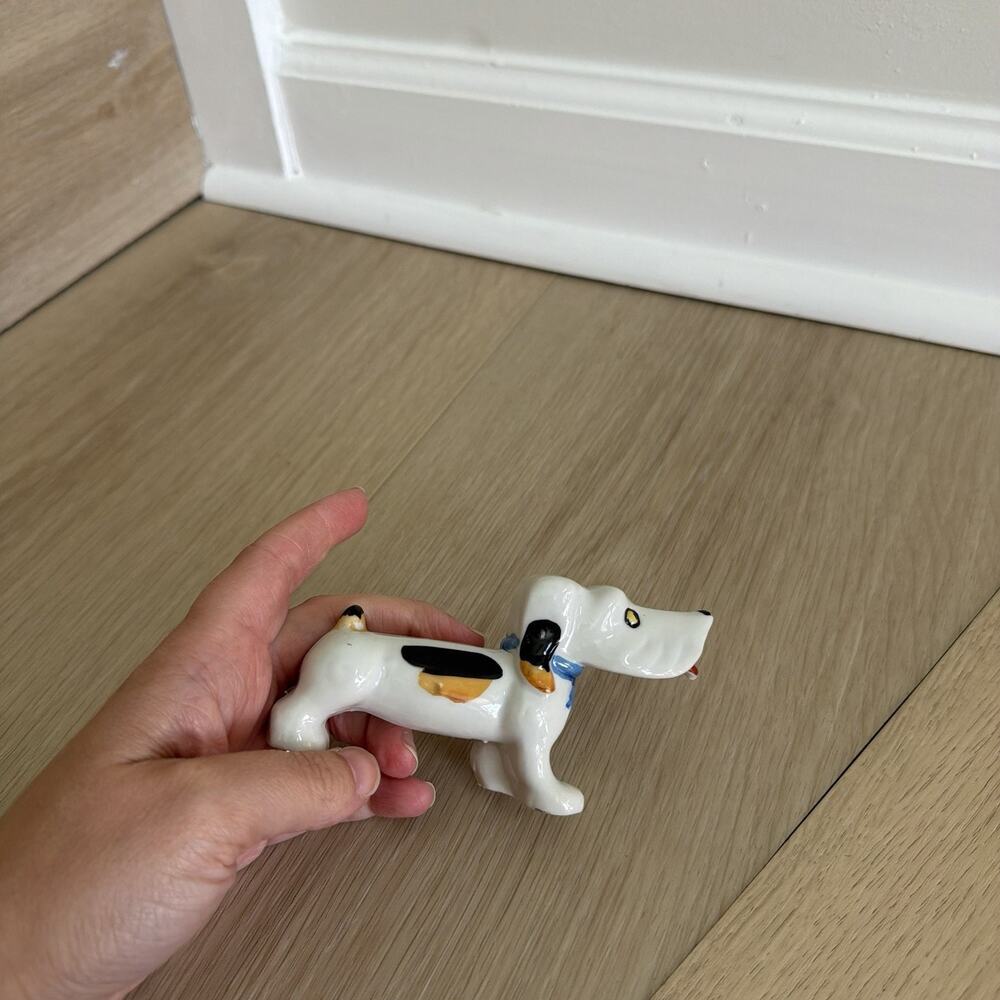 Vintage Hand-painted Ceramic Street Dog Figurine Made In Occupied Japan - Picture 5 of 9